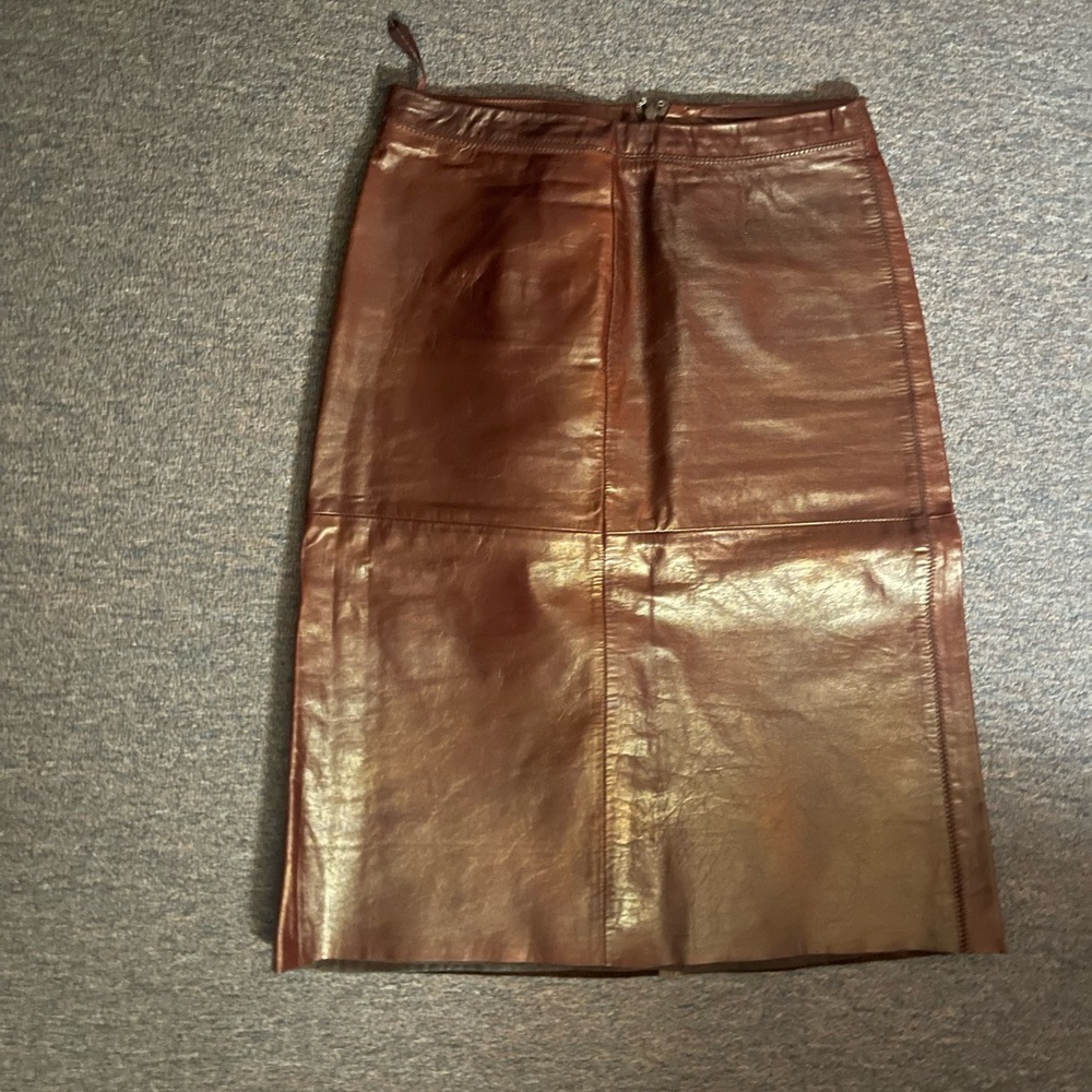 GAP Leather Redish Burgundy Pencil Skirt
